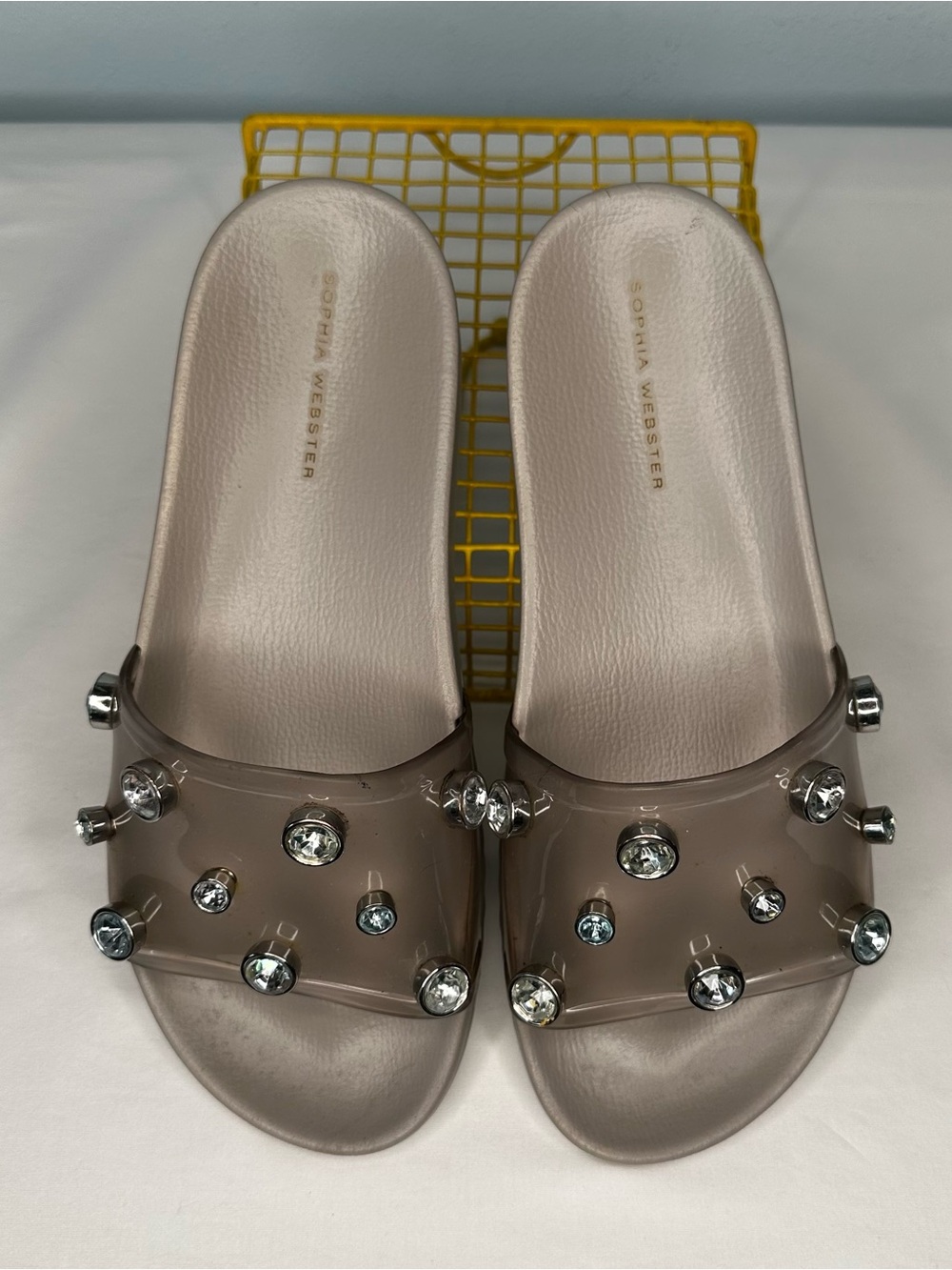 Sophia Webster Grey PVC Dina Pool Slides